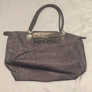 LONGCHAMP Grey Feathered Bag